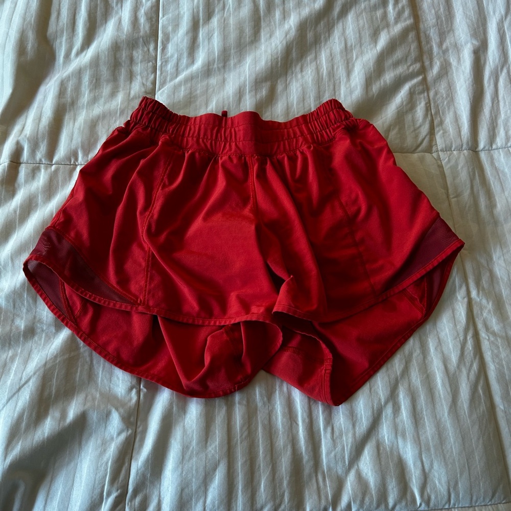 Redish Orange lululemon hotty hot shorts